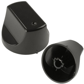 SPARES2GO Black Control Knob Switch for Hotpoint Oven Cooker (Pack of 2)