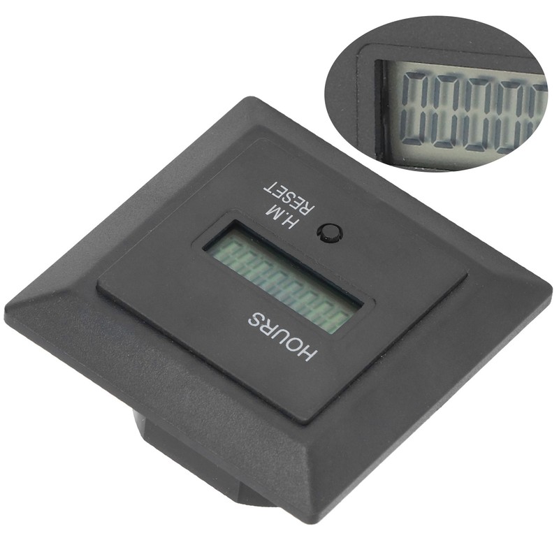 Hour Meter Digital Display Timer Hourmeter Gauge 0‑999999H 59M for