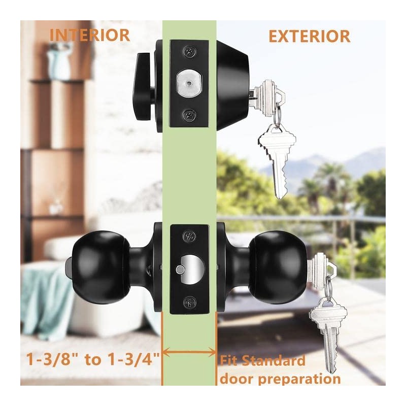 Probrico Keyed Alike Entry Door Knobs Lock Set and Single