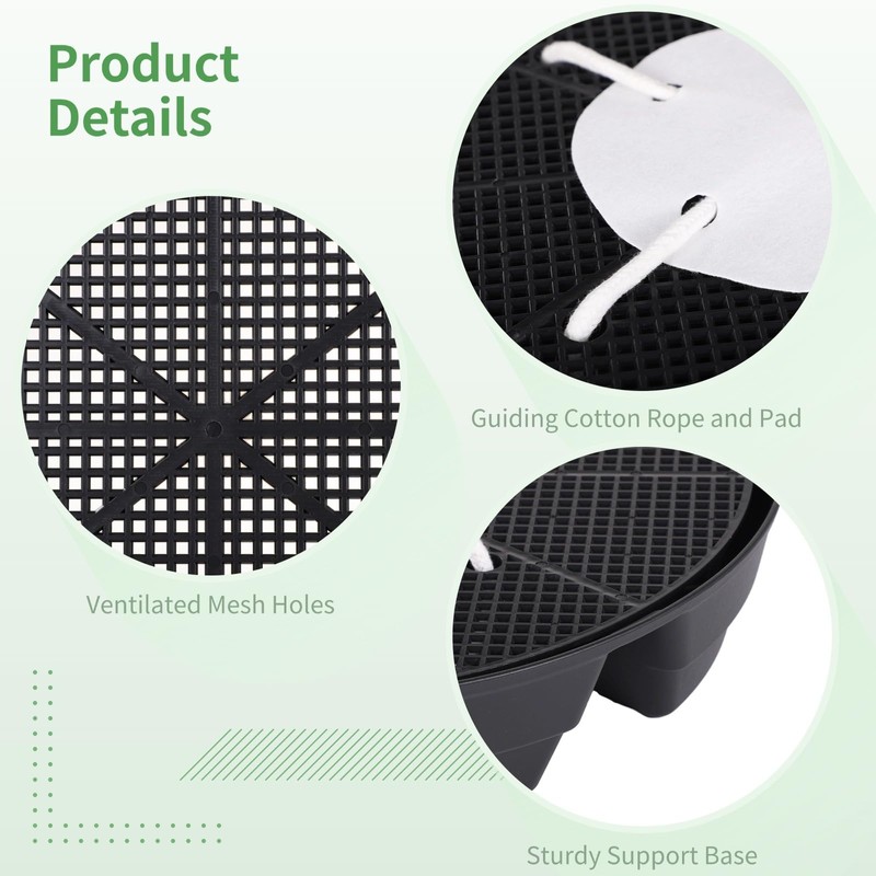 Homaisson 4 Pcs Self-Watering Plant Saucers, Indoor Auto Watering Fabric