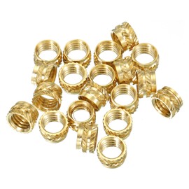 PATIKIL Threaded Inserts M8x6x10mm, 20 Pcs Brass Heat Set Insert Female Threaded Inserts Metric Knurled Nuts Embedment Nut for Plastic and 3D Printing Components, Gold