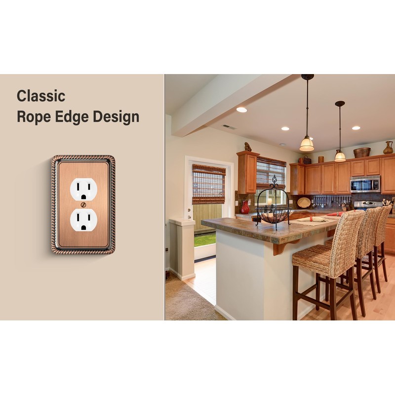 Henne Bery Rope Edge Decorative Wall Plate Switch Plate Outlet