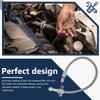 HaeKap Silver Firewall Mounted Flex Transmission Dipstick-Stainless Braided Hose Replacement