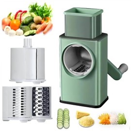 GAZIE Rotary Cheese Grater, Slicer Vegetable Cutter, Kitchen Accessories, Kitchen Mandoline Vegetable Slicer, Cheese Vegetable Slicer, Vegetable Chopper, Non-Slipable And Durable