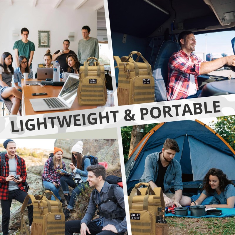 Tactical Backpack Cooler,Lunch for Men Adults Work with Handle，Soft Cooler