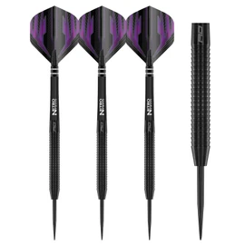 RED DRAGON Razor Edge Black 28g Tungsten Darts with Flights and Stems