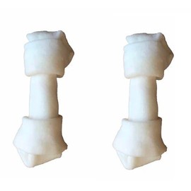 PUREPET Dog Dental Health Removes Plaque and Stimulates Gums 6 to 7 Inch Rawhide Bones (2 Bones)