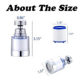 10 Filter Cartridges With 2 Pcs Faucet Water Filters, 360 ° Rotating Sink Tap Water Filter, Carbon Water Filtration Faucet Removes Chlorine Fluoride Heavy Metals Hard Water for Home Kitchen & Bathroom