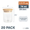 Crutello 20 Pack 2.5 Oz Mini Spice Jars with Bamboo