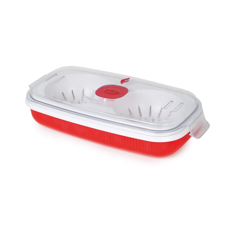 Snips Microwave Cookware Egg Poacher and Omelet Maker, Red