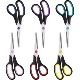 Scissors Set of 6-Pack 8 Scissors All Purpose Comfort-Grip Handles Sharp Sciss