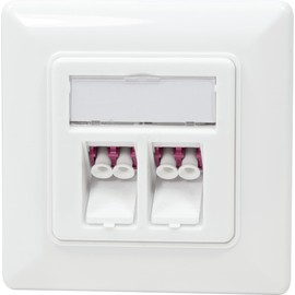Logilink NK4024 Fibre Optic Junction Box 2 LC Duplex Adapters Flush-Mounted White