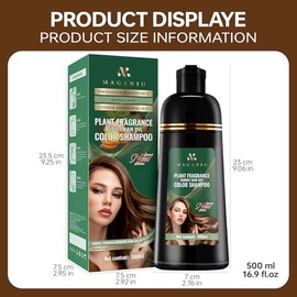 Shampoo para Canas 3 en 1, Shampoo Tinte Instantaneo Cubre Canas, Tinte Capilar de Acción Rápida, Suave y no Dañino, Ideal para Hombres y Mujeres, 500