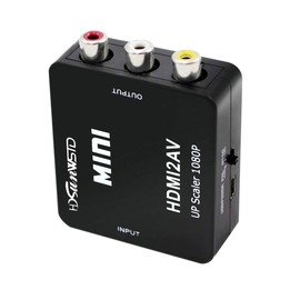 HDSUNWSTD HDMI to RCA 1080P HDMI to AV 3RCA CVBs Composite Video Audio Converter Adapter Supporting PAL/NTSC with USB Charge Cable-Black