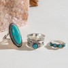 Turquoise Rings for Women Silver Stackable Knuckle Thumb Rings Western