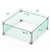 Skyflame Glass Wind Guard for Fire Pit Square, 18"x 18"x