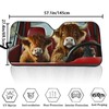 TOADDMOS Funny Highland Cow Driver Car Windshield Sun Shade Universal