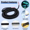 Coil Cord, 2 Conductor Wire, 18AWG/2, Retractable Spring Coiled Extension