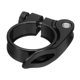 sourcing map Bike Seat Post Clamp 34.9mm Bicycle Clamp Aluminum Alloy Quick Release Seat Post Collar for Diameter 30.4 to 31.6mm Bicycle Mountain Road Bike Tube, Black