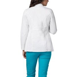 Adar Uniforms, Universal Stretch Lab Coat for Women - 28" Tab-Waist Lab Coat - 3300 - White - S