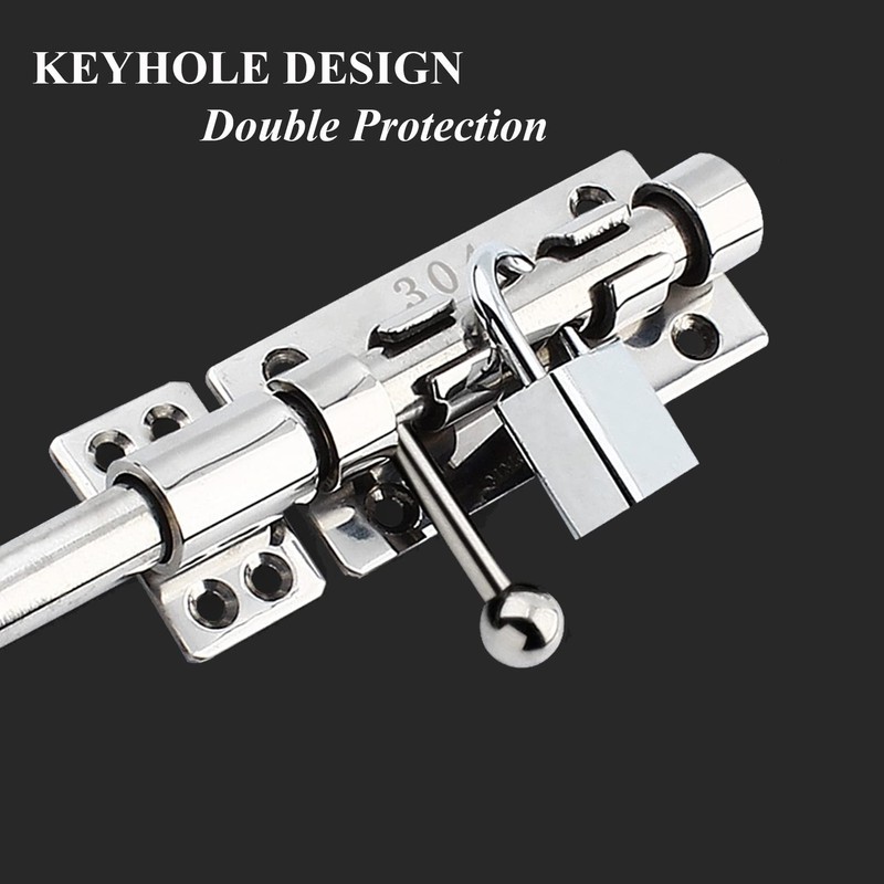8in Slide Bolt Gate Latch 304 Stainless Steel Barrel Bolt