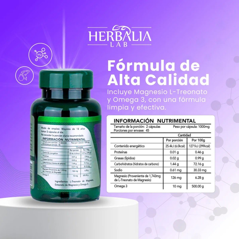 Herbalia Lab Treonato Omega Suplemento Alimenticio Caps
