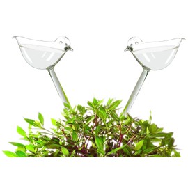 Adabocute Glass Mini Plant Watering Globes - 2 Pack Plant Watering Bulbs Devices - Bird Shape self Watering for Indoor and Outdoor Plants