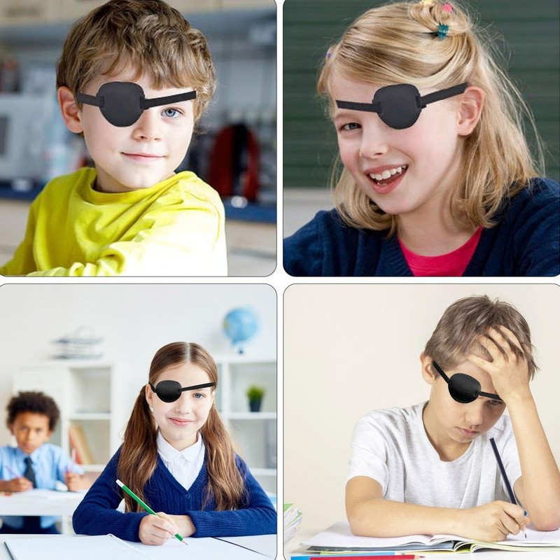 6 Blackout Eye Masks for Children and 1 Portable Blackout