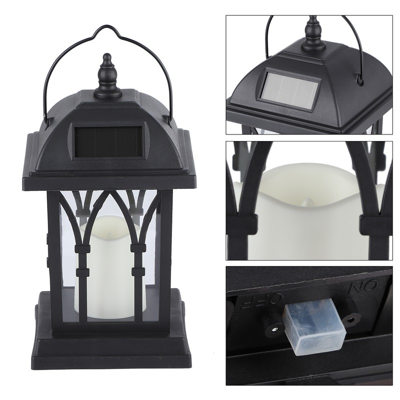 Outdoor Hanging Solar Lantern LED Candle Flame Light for Garden