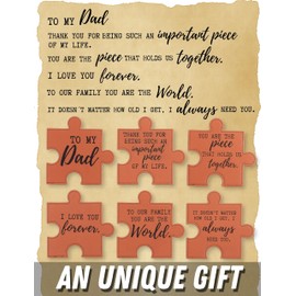 Onebttl Birthday Dad Gifts Puzzle Coaster Set of 6, Gifts for Dad, Gifts for Father Unique, Home Decor for Birthday, Father’s Day, Christmas