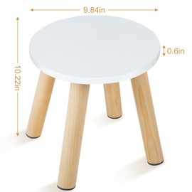 Wooden Step Stool for Kids, Children's Stool Matched Sensory Table, Children Sitting Stool with Assembled Four-Legged, Multi-Purpose Kids Chairs for Bathroom Kitchen Bedroom, Natural Anti-Slip, 2 Pack