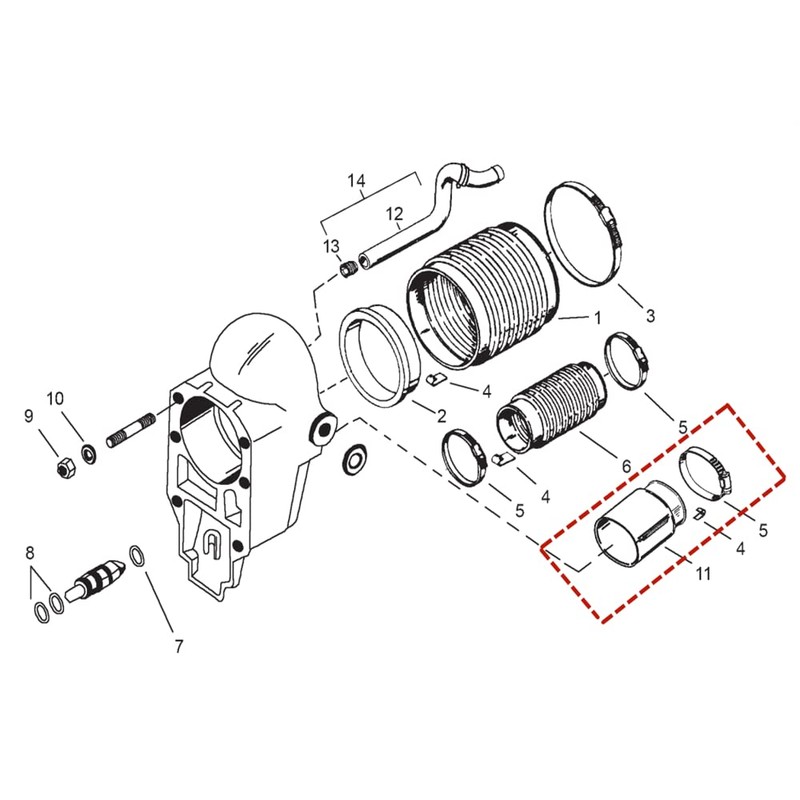 GHmarine 78458A1 Exhaust Tube Bellows for Mercruiser Alpha and Bravo