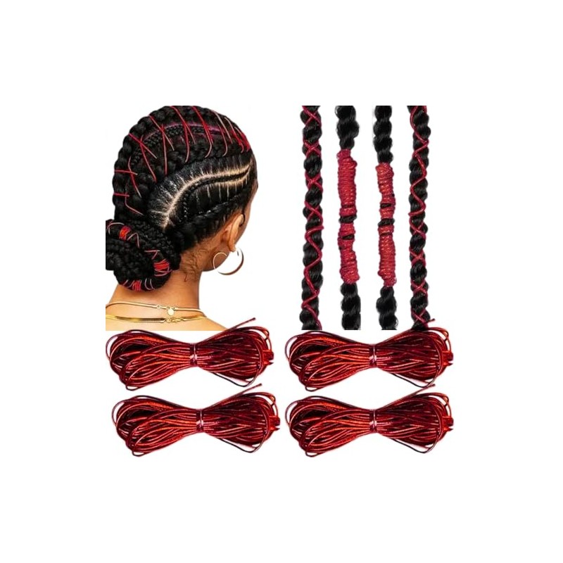 4 Pieces 5M Dreadlock Braids Hair Accessories Braiding Hair Deco