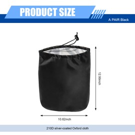 Polcatay Car Side Mirror Snow Cover, Freeze-proof Dust-proof Oxford Cloth Protector, Adjustable Drawstring Windproof Cover for All Seasons, for Cars Trucks Winter Accessories (Black #12.9" x 10.6 ")