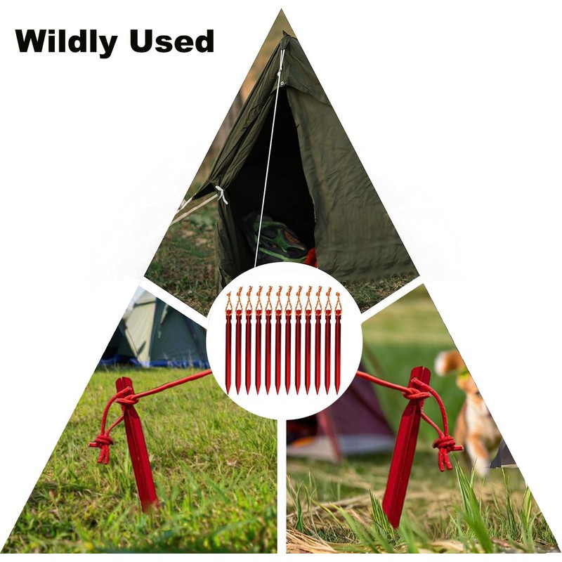 12 Pieces Tent Pegs - Y-Shaped Aluminium Alloy Campingtent Stake