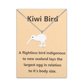 WUSUANED New Zealand Kiwi Bird Necklace Kiwi Lover Gift Cute Animal Kiwi Charm Jewelry Birds Lover Gift (New Zealand Kiwi Bird Necklace)