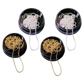 4 Strips Nail Chains for Nail Art 1 Meter Nail Art Metal Chain Ball Chain Nail Art Micro Nail Line Acrylic Tips DIY Decoration Glitter Striping Ball for Nail Art, Silver, Gold