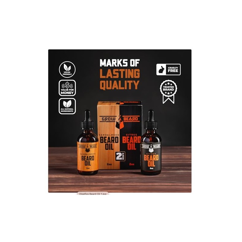 Grow Alpha Beard Lsamo Barba Bigote Kit Cuidado Aceite