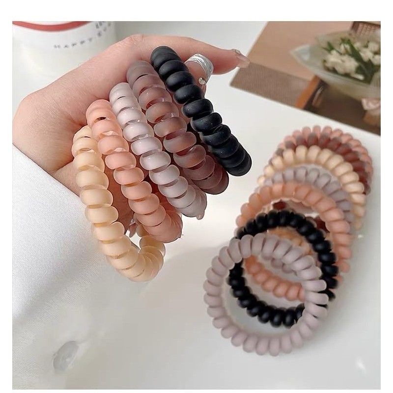 HONAMWINPRO Hair Ties Brown Grey Blue Red Green Black SIX