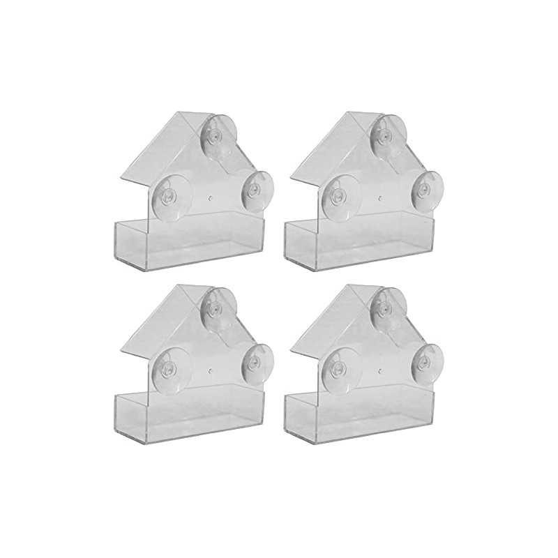 Hanging Window Wild Bird Feeder Table Clear Viewing Perspex 3