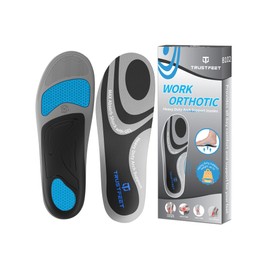 Trustfeet Work Insoles for Men Women, Anti-Fatigue Heavy Duty Arch Support Insoles for Standing All Day, Comfort Shoe Inserts with Gel, Work Boot Inserts-L