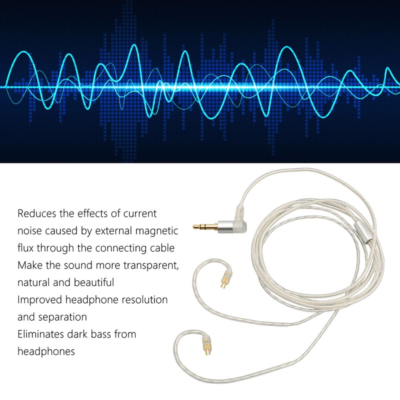 Headphone Upgrade Cable 2 Pin 0.78mm Silver Plated Copper Replacement