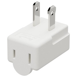 Polarized 2-Prong L Type Adapter, Vertical Right Angled Down Angle AC Adapter with NEMA 1-15P USA Outlet Saver Extension High Heat Resistant 2Pin Design