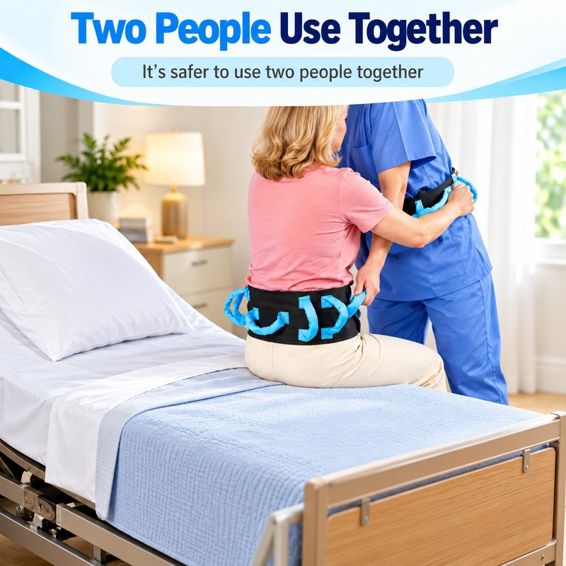 Adjustable Gait Belt for Assisted Walking and Transfers – Multi-Handle