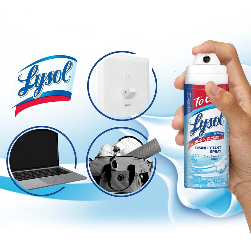 Lysol To Go Disinfectant Spray, Crisp Linen, Travel Size -
