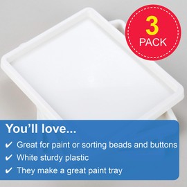 Baker Ross EV2023 Trays, Creative Art Supplies for Kids' Crafts and Painting Projects, Assorted, (Pack of 3)