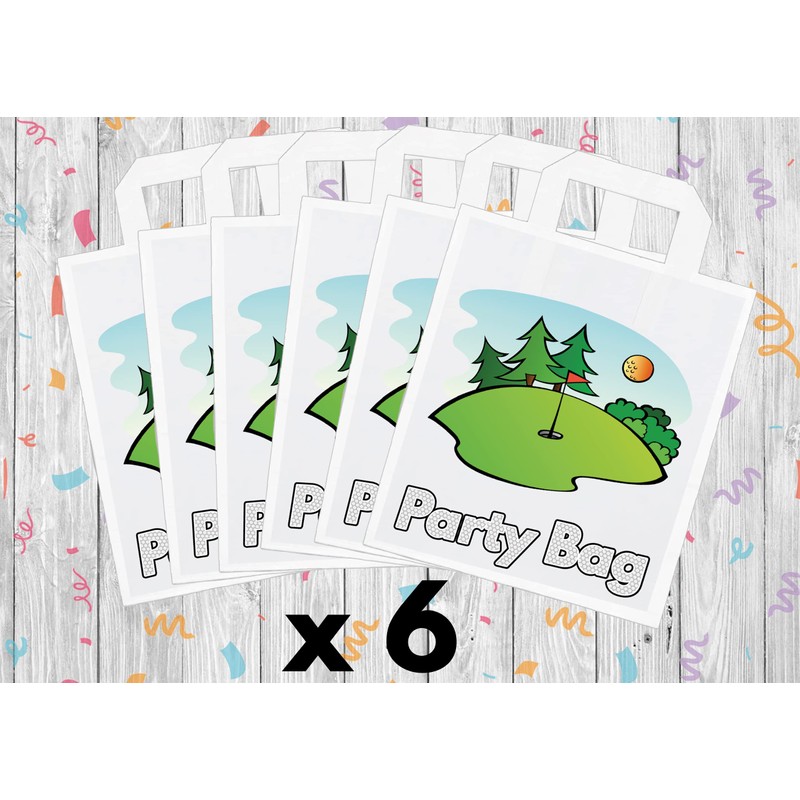 Golf Party Bags Goody Loot Treat Gift Bags (Pack of