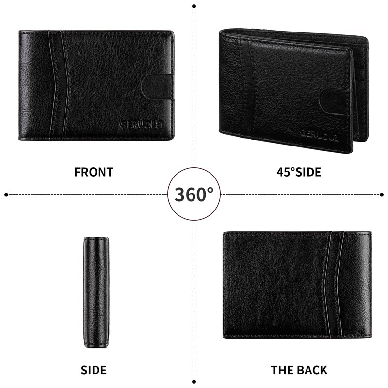 GERUOLA Wallet for Men-Genuine Leather RFID Blocking Slim Bifold Front