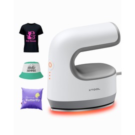 xTool Mini Heat Press Machine - Ultra Light Portable Small Heat Press Machine for T-Shirts Shoes Hats, Mini Iron for Crafting with 3 Settings & Fast Heating for DIY Heating Transfer Projects