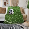HGOD DESIGNS Soccer Football in Goal Net Blanket Throw Blanket